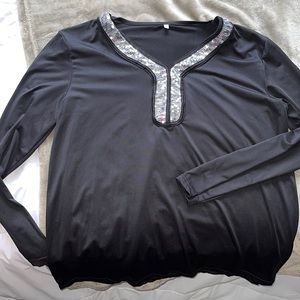 Long sleeve sequin top